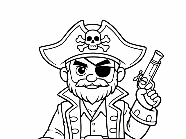 Printable pirate coloring page example generated for children with clear age-matched detail