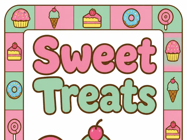 Página para colorear de portada Sweet Treats con muffin, helado y donut para peques